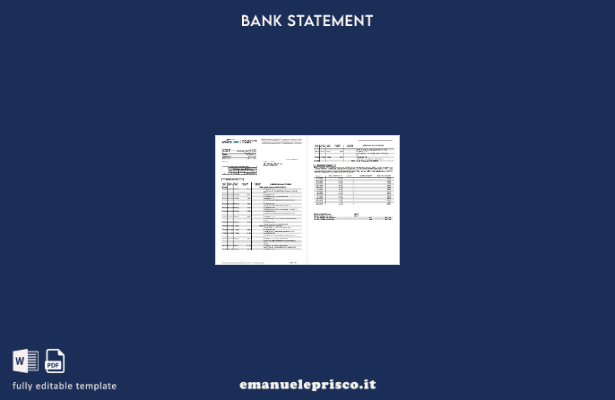 modello di pagine di parole di estratto conto bancario Italia Banco BPM in stile